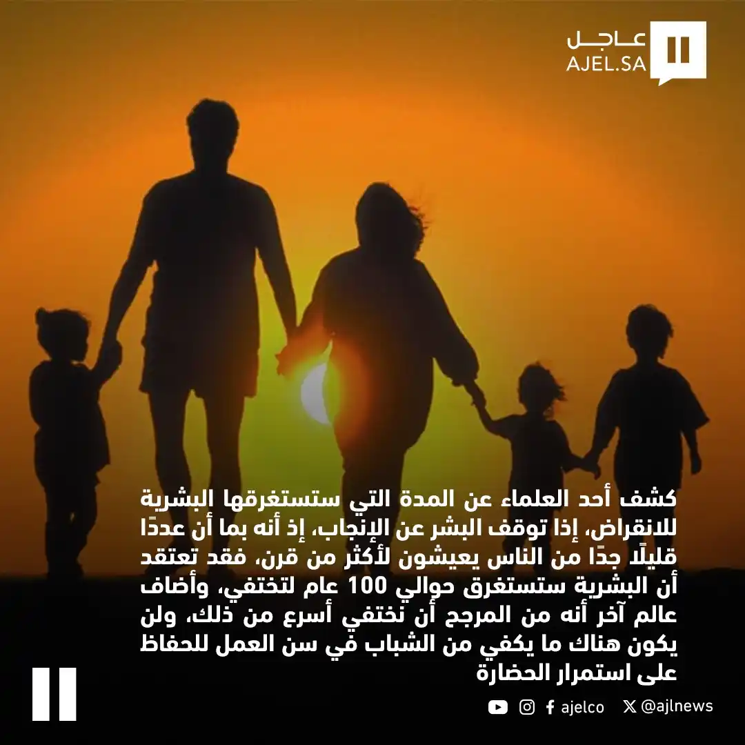 Image from صحيفة عاجل: دراسات عملية: البشرية ستنقرض في أقل من قرن إذا توقفنا عن الإنجاب...