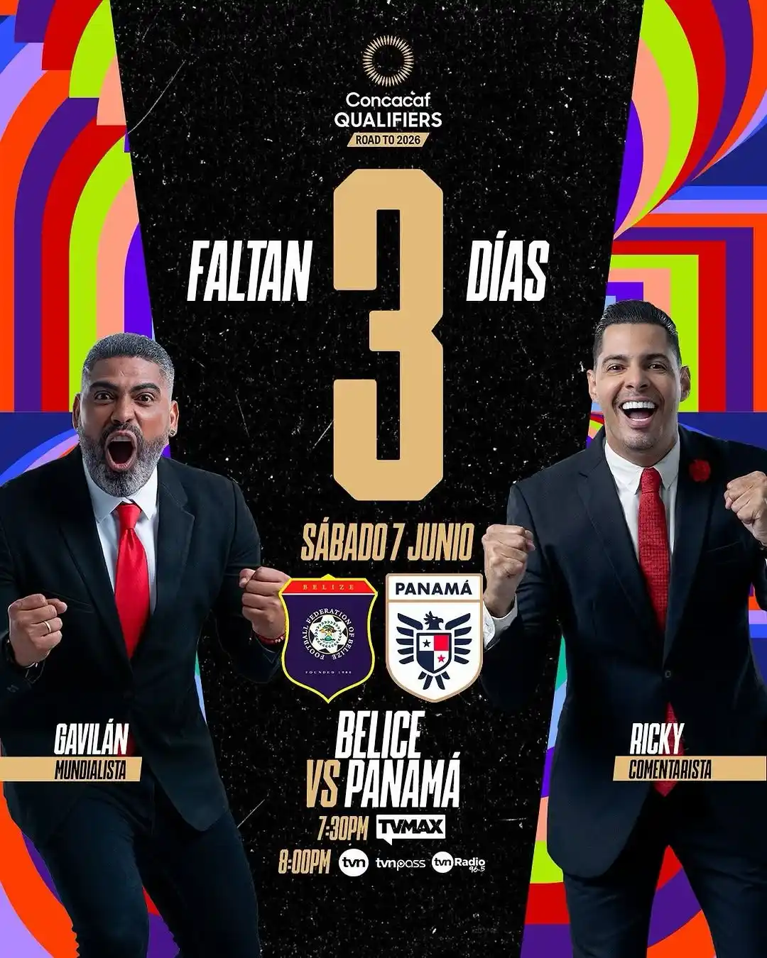 Image from TVN PANAMÁ: FALTAN 3 DÍAS 🤩🇵🇦☝🏽 Este sábado 7 de junio BELICE 🇧🇿 🆚 PANAMÁ �...