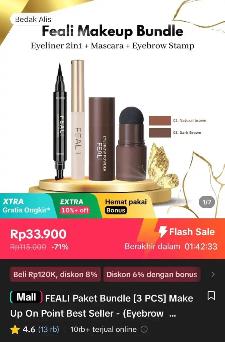 Image from Racun Shopee X Tiktok ( tiktokshop-tokopedia )⭐️: FEALI Paket Bundle [3 PCS] Make Up On Point Best Seller - (Eyebrow Pow...