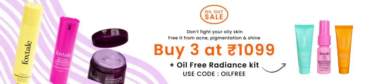 Image from DEALS HUBB 2.0 ✅: 💥 *Foxtale Oil Out Sale!*💥 ✨ Don’t let oily skin hold you back! ✅ C...