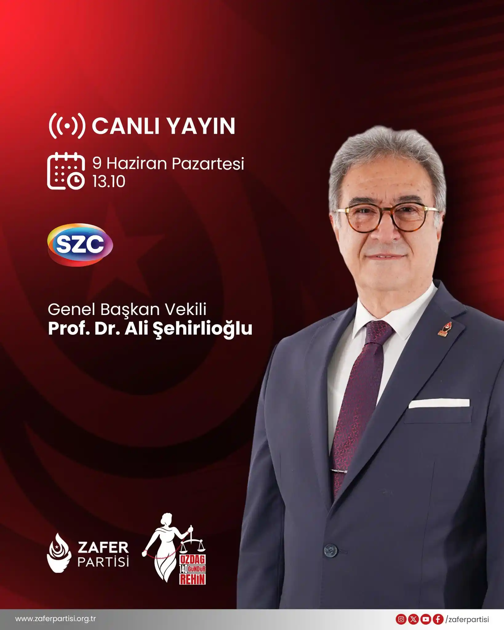 Image from Zafer Partisi: Genel Başkan Vekilimiz Prof. Dr. Ali Şehirlioğlu bugün (9 Haziran Paza...
