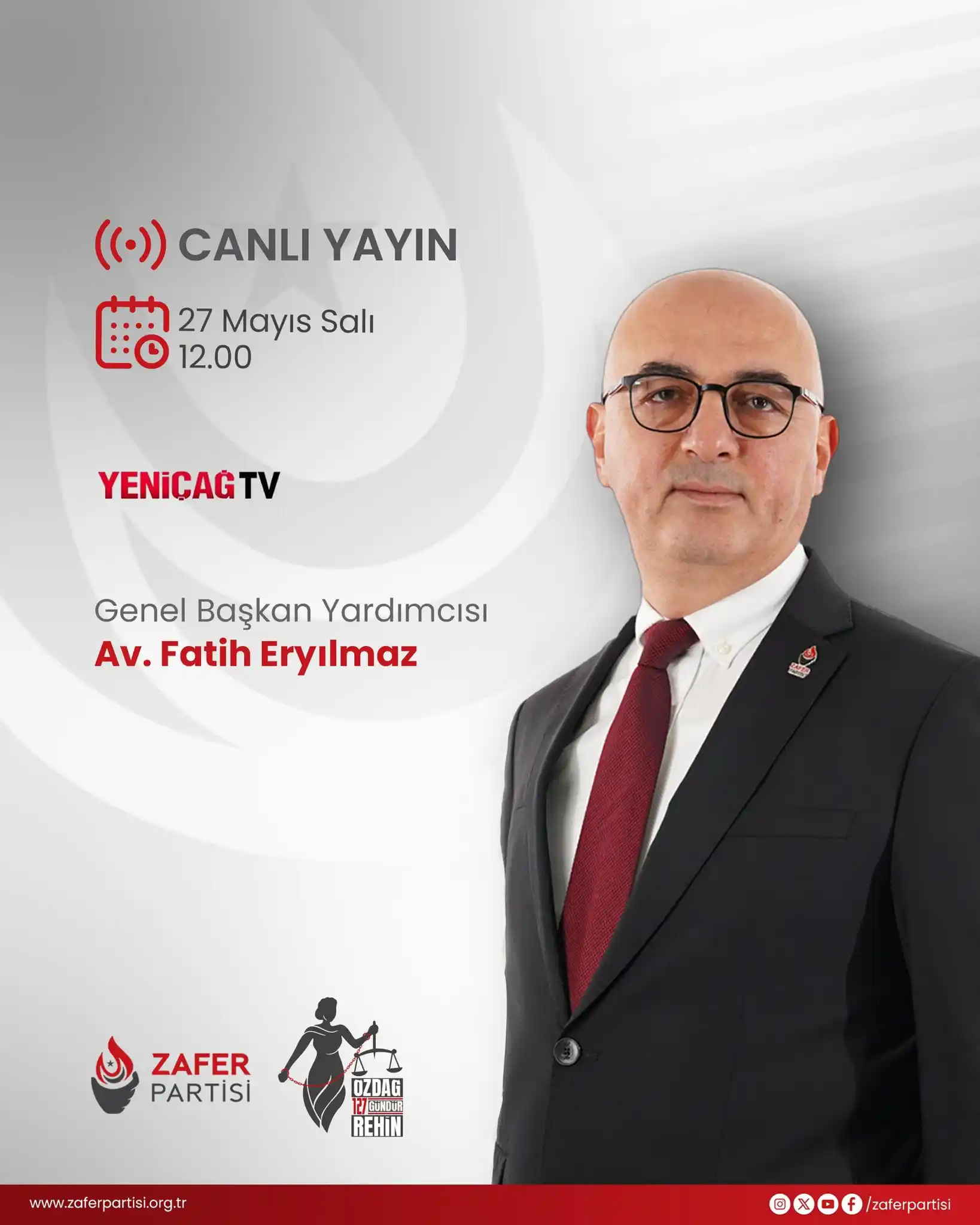 Image from Zafer Partisi: Genel Başkan Yardımcımız Av. Fatih Eryılmaz, bugün (27 Mayıs Salı) saa...