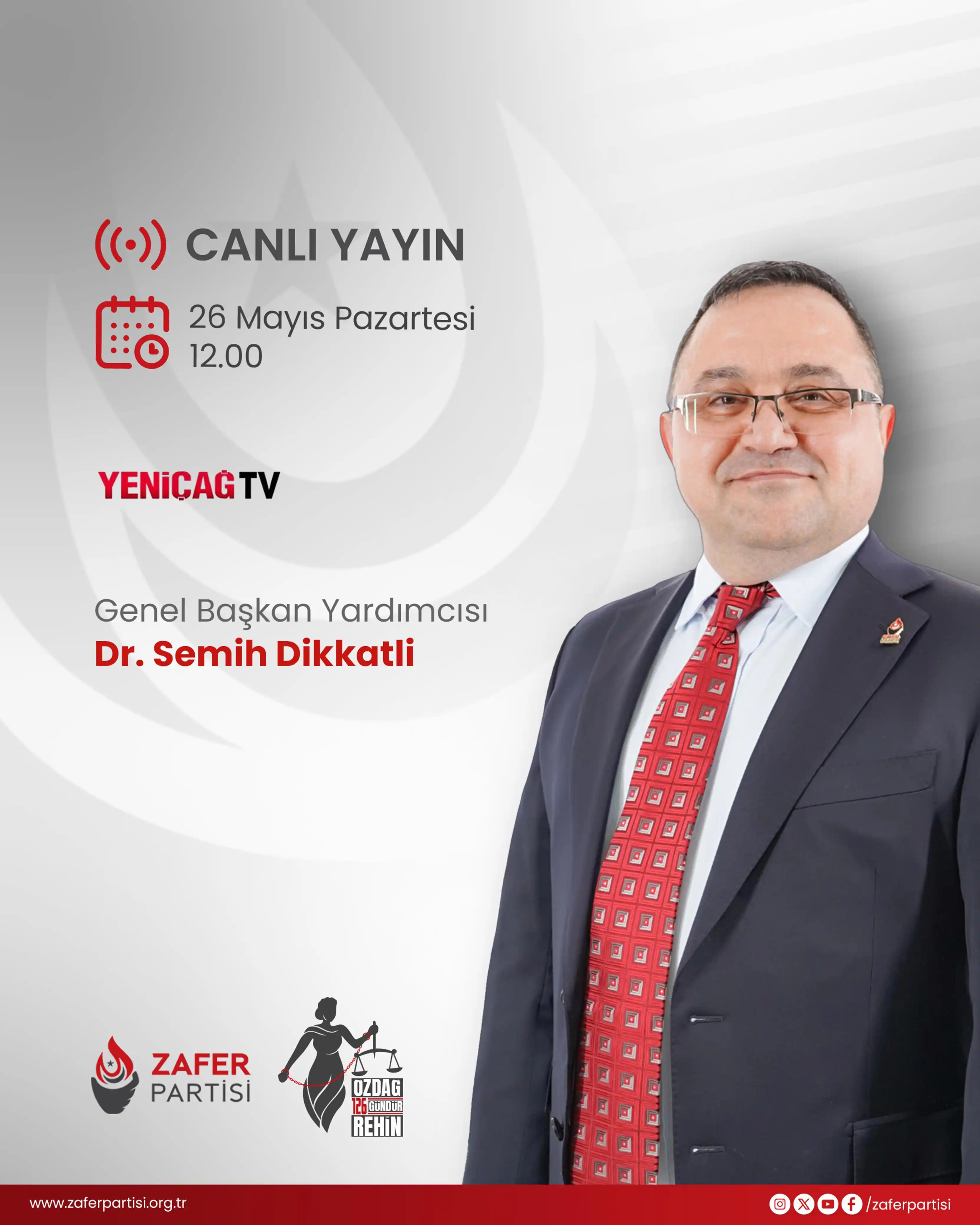 Image from Zafer Partisi: Genel Başkan Yardımcımız Dr. Semih Dikkatli, 26 Mayıs Pazartesi günü s...