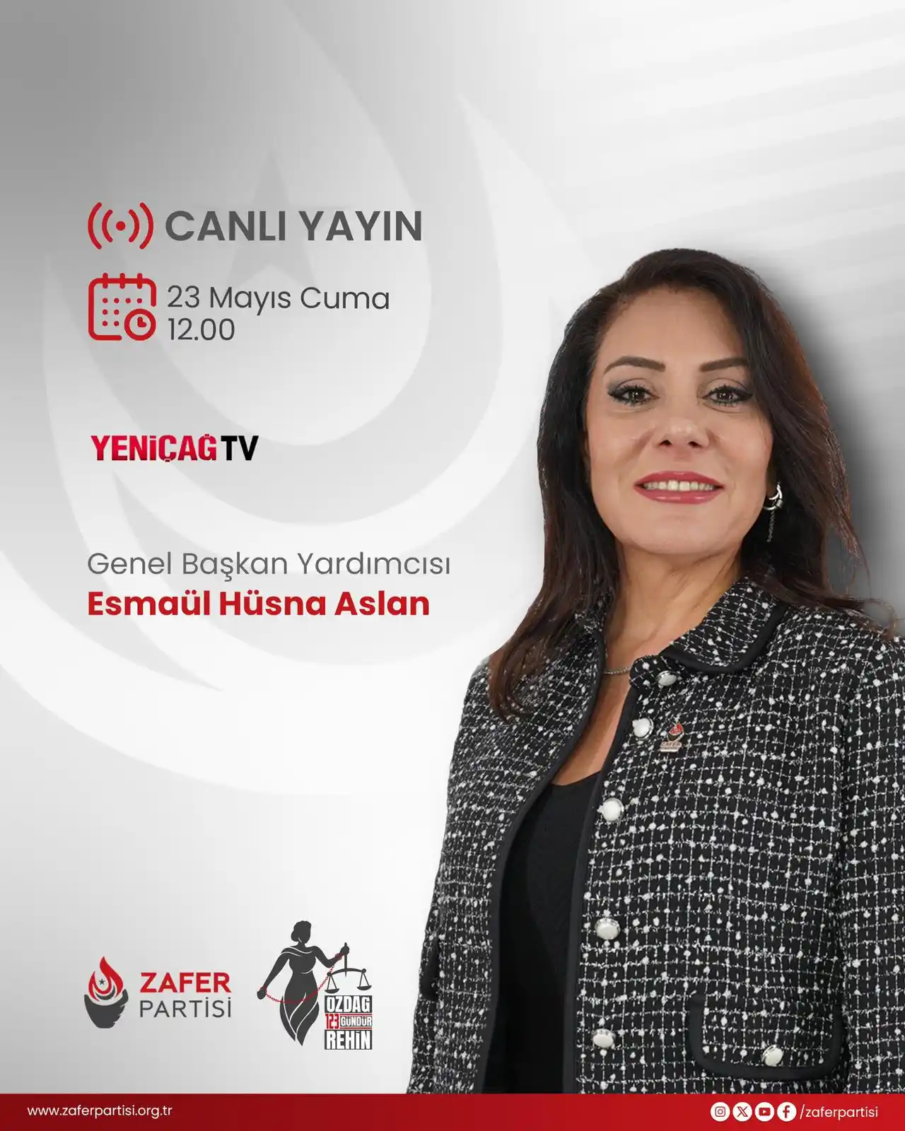 Image from Zafer Partisi: Genel Başkan Yardımcımız Esmaül Hüsna Aslan, bugün (23 Mayıs Cuma) saa...