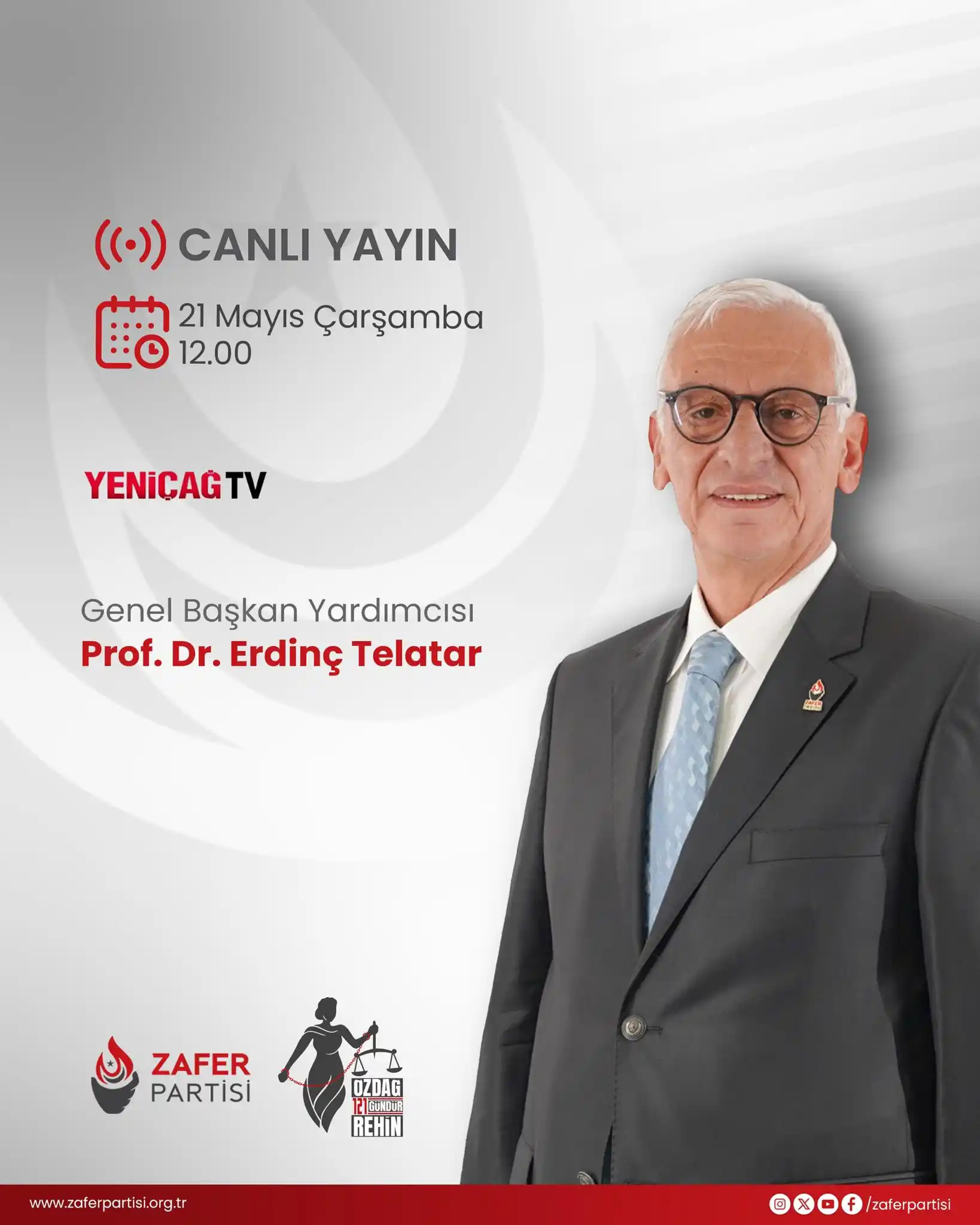 Image from Zafer Partisi: Genel Başkan Yardımcımız Prof.Dr. Erdinç Telatar, bugün (21 Mayıs Çarş...