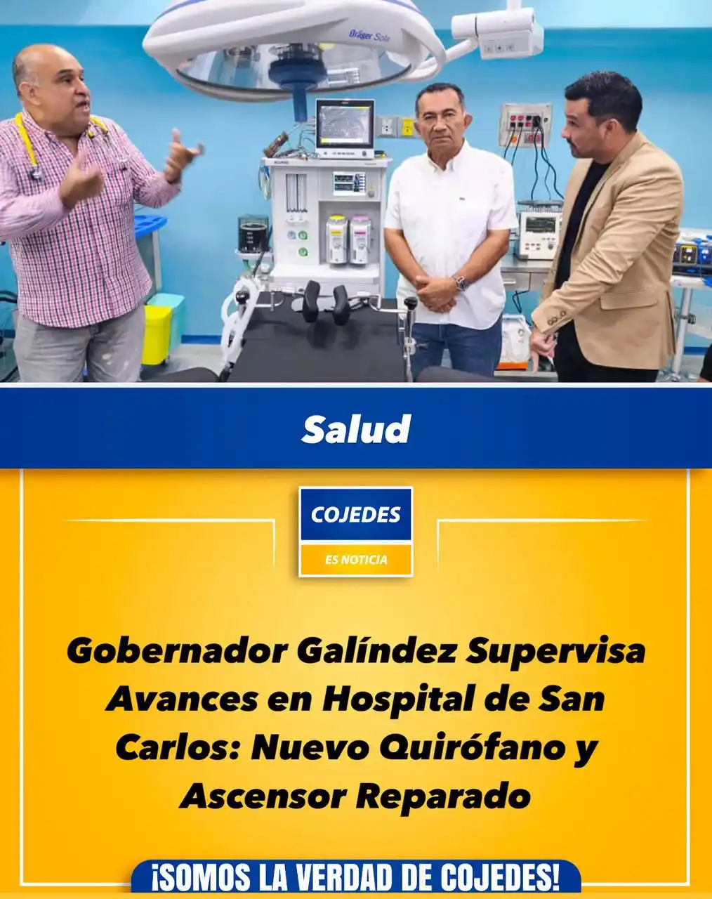 Image from Cojedes Es Noticia: *Gobernador Galíndez Supervisa Avances en Hospital de San Carlos: Nuev...
