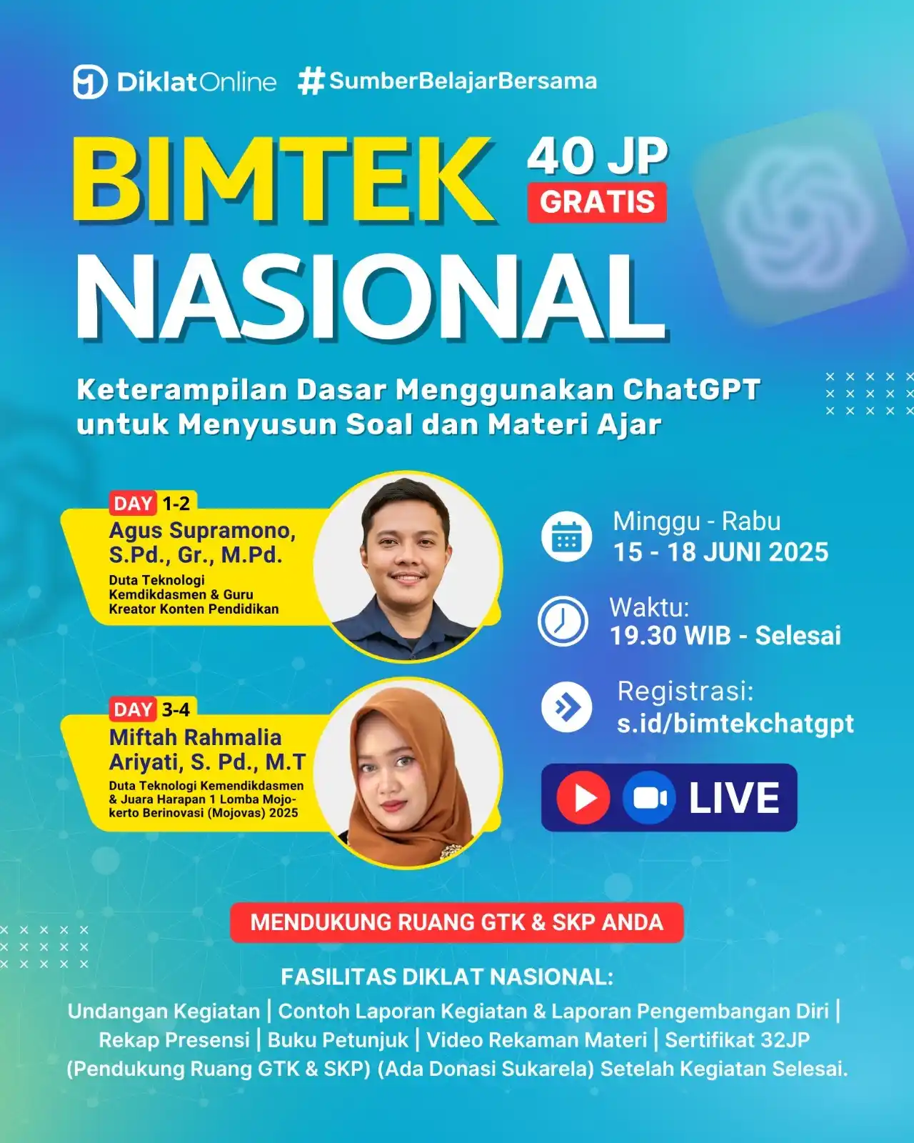 Image from Diklat Online: *H-1 HARI! BIMTEK 40JP GRATIS. (PENDUKUNG SKP & RUANG GTK ANDA).* *Te...