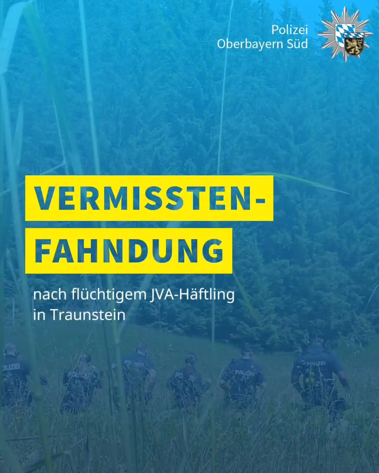 Image from Polizei Oberbayern Süd: Heute am frühen Nachmittag entwich ein 35-Jähriger Häftling, nachdem e...