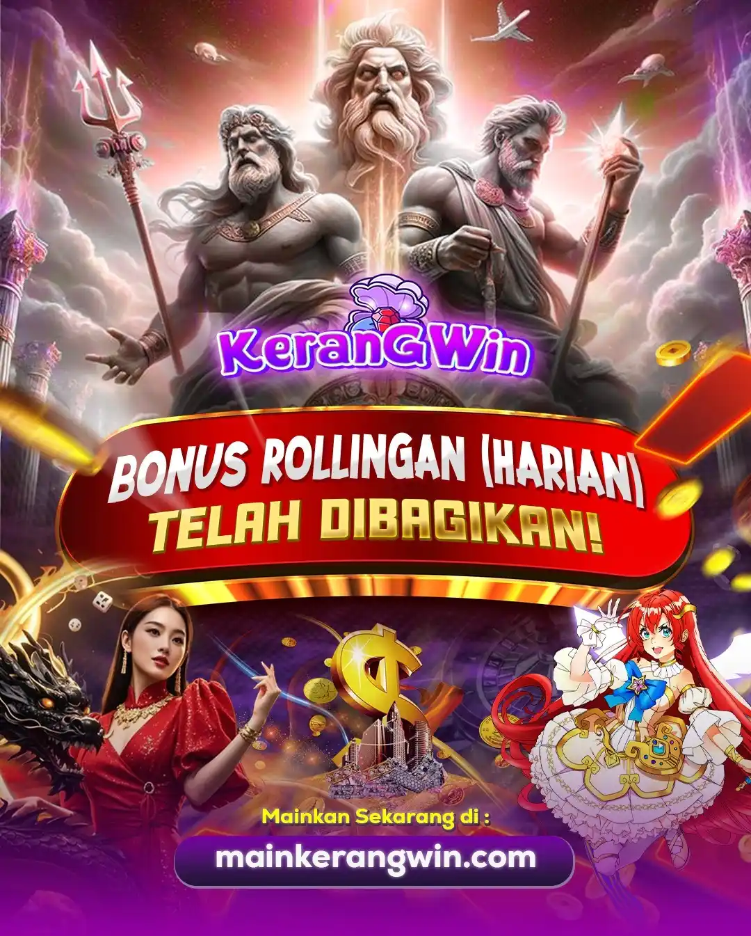 Image from KERANGWIN INDONESIA: Holaaa ✨. member setia *KERANGWIN🦪* Kami informasikan : - Bonus Har...