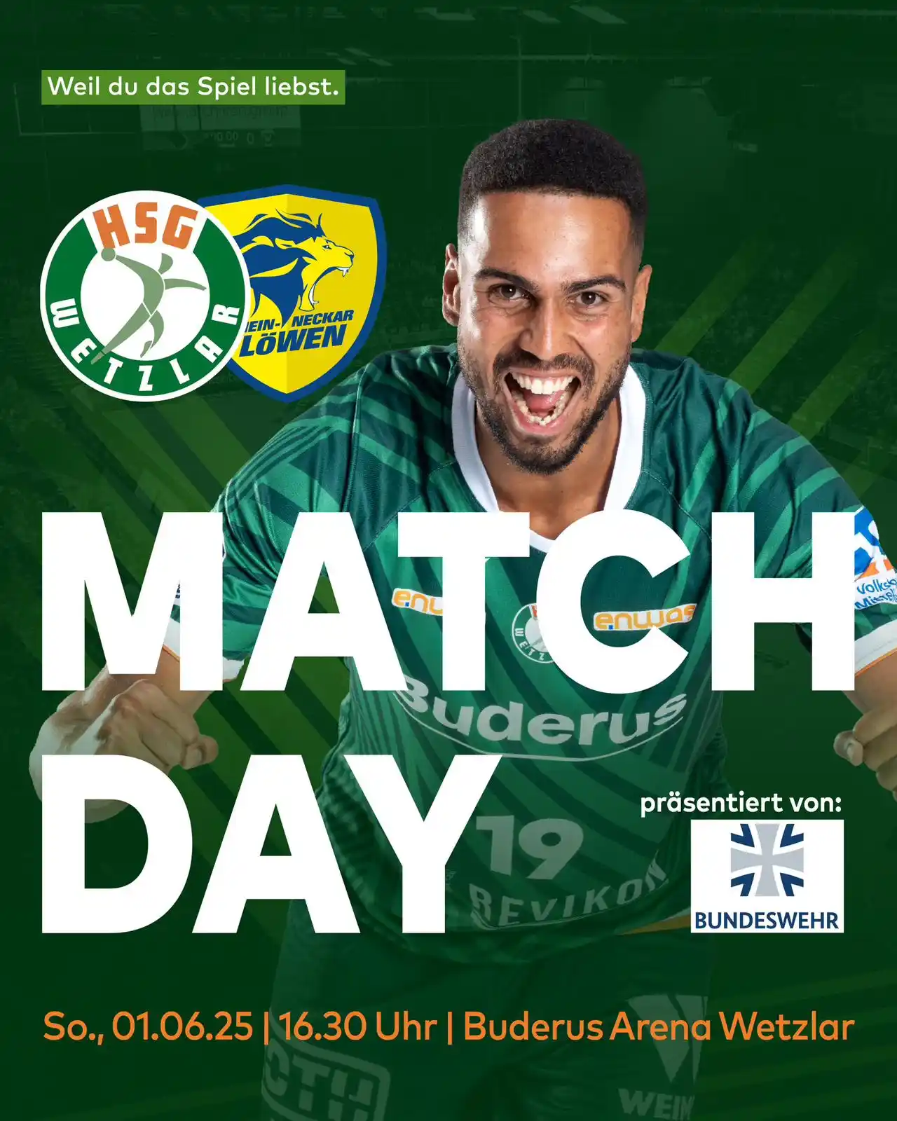 Image from HSG Wetzlar: HSG Wetzlar 🆚 Rhein-Neckar Löwen 🗒 So., 01.06.25 🕛 16.30 Uhr 📍 Bu...