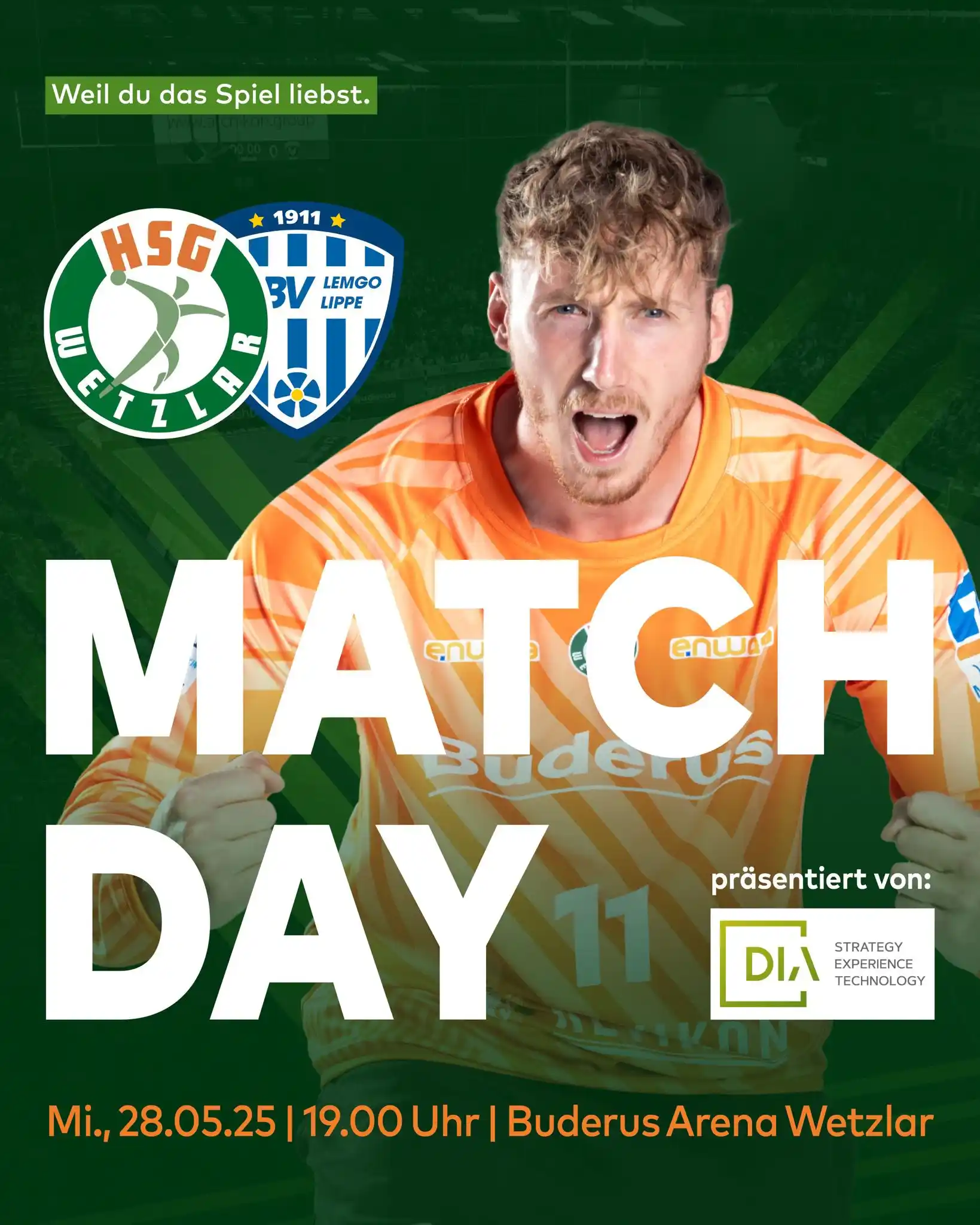 Image from HSG Wetzlar: HSG Wetzlar 🆚 TBV Lemgo Lippe 🗒 Mi., 28.05.25 🕛 19.00 Uhr 📍 Buder...