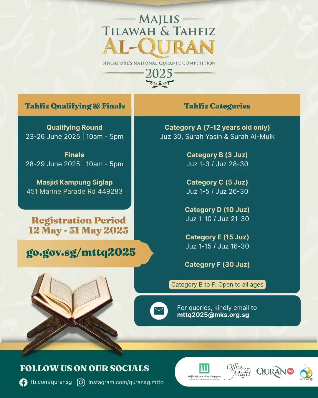 Image from Masjid Kampung Siglap Darul Quran Singapura: https://www.instagram.com/p/DJ01INOPxJJ/?igsh=MWJscHg0aGV2enNndg== Mu...