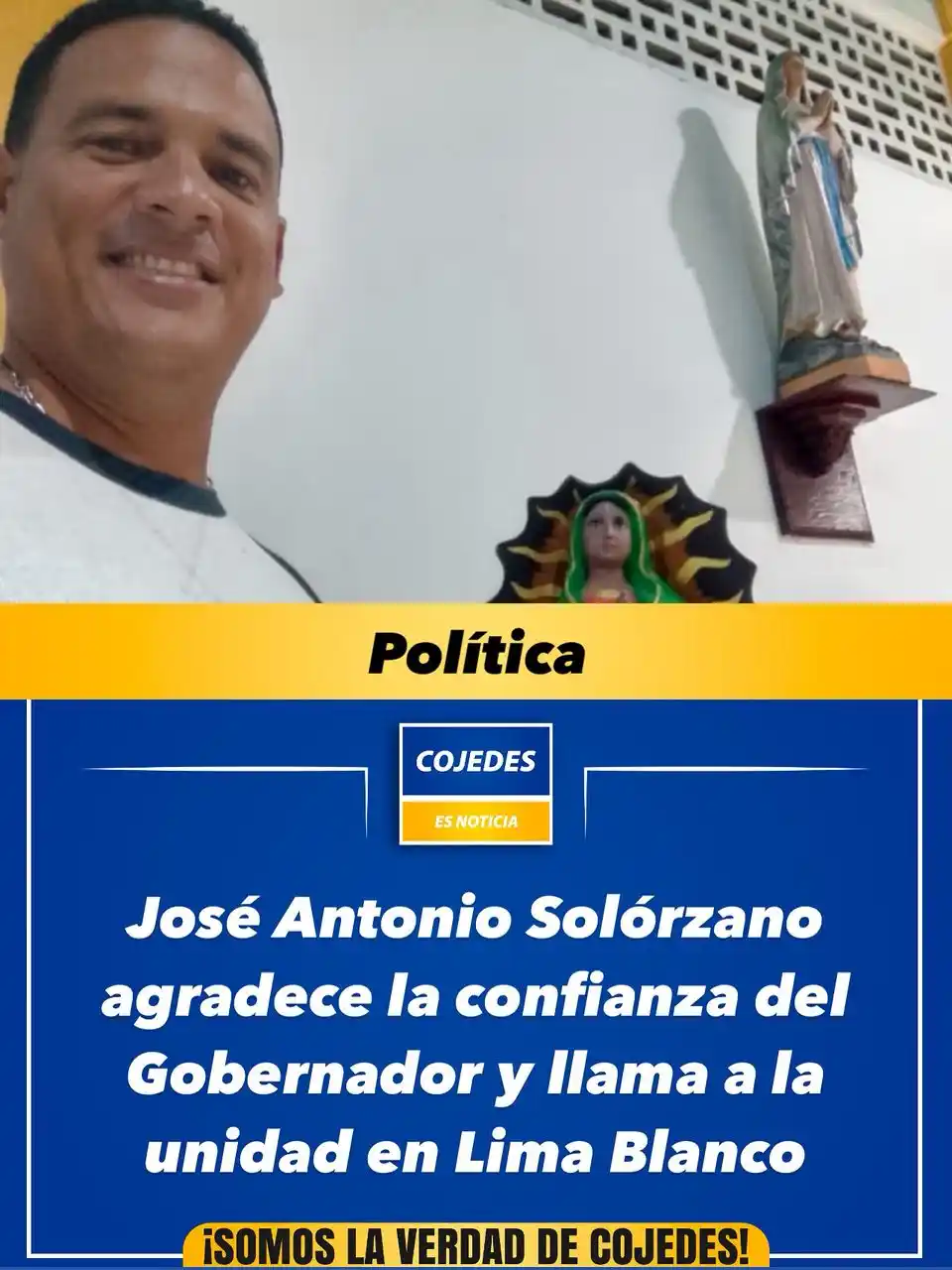 Image from Cojedes Es Noticia: *José Antonio Solórzano agradece la confianza del Gobernador y llama a...
