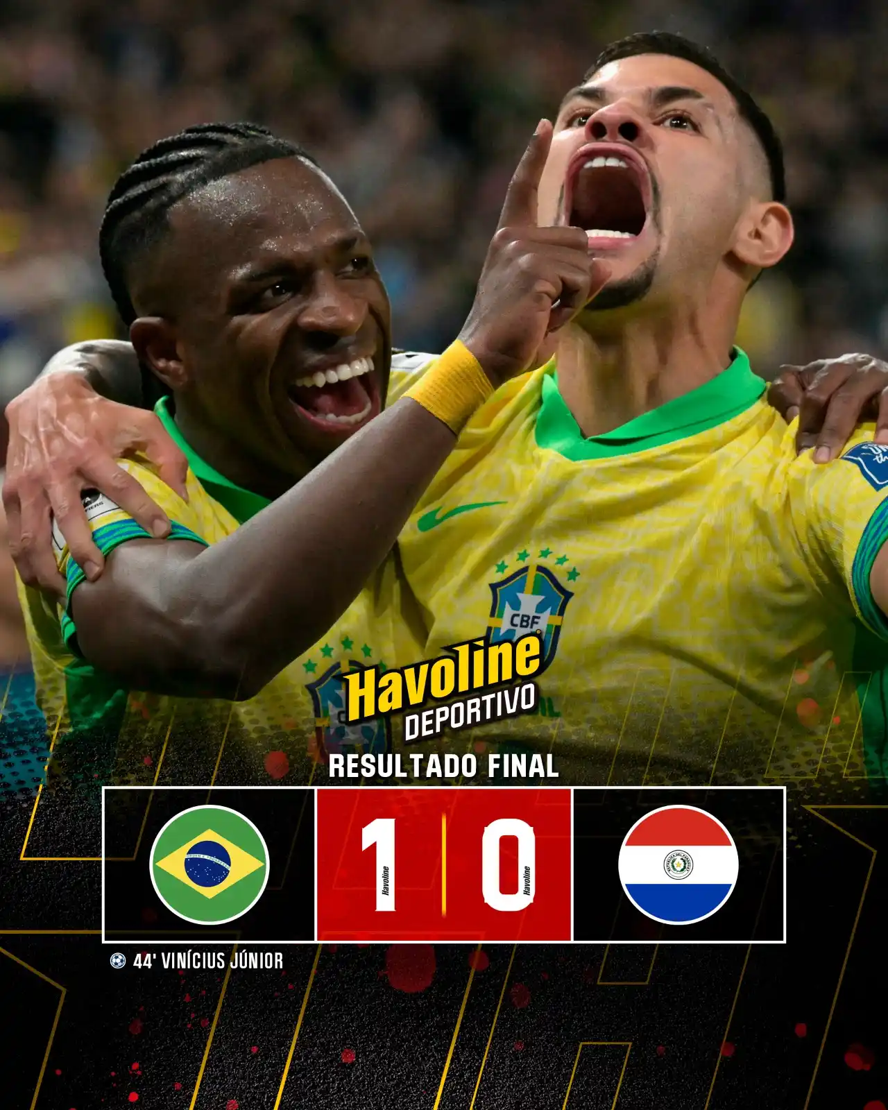 Image from Havoline Deportivo: ✅ LA 'CANARINHA' ES MUNDIALISTA: Brasil se impuso por la mínima a Para...