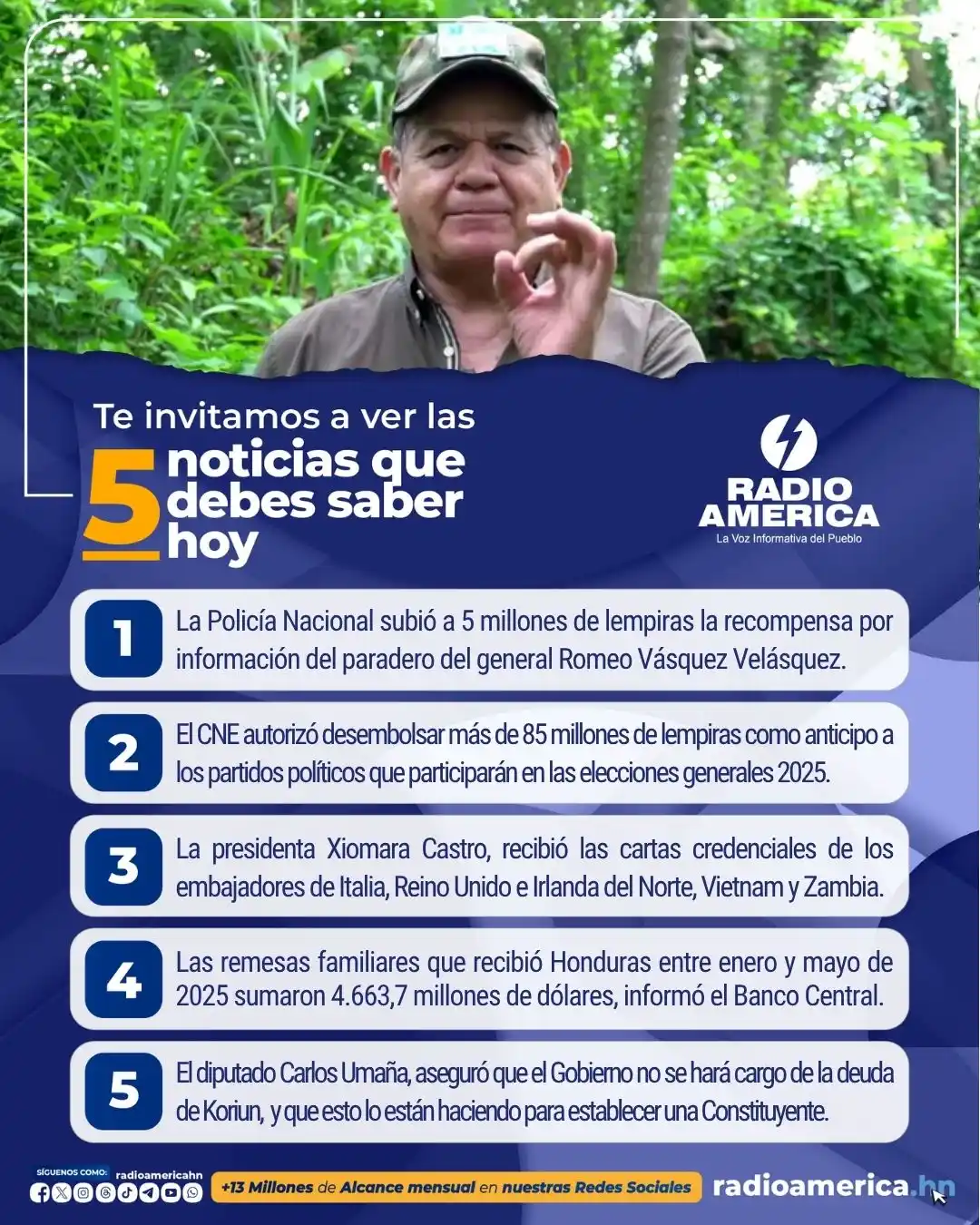 Image from Radio América Honduras: 🎙️Las <a class="text-blue-500 hover:underline cursor-pointer" href="/...