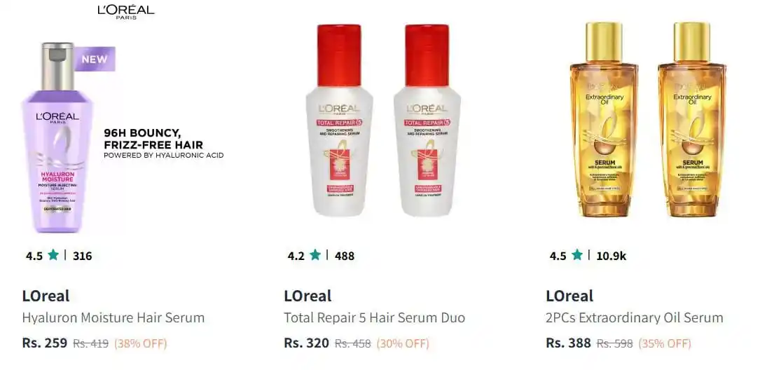 Image from DEALS HUBB 2.0 ✅: 💥 L'Oreal Hair Serum Starting @ just ₹ 160 🔗👉Link : https://myntr...