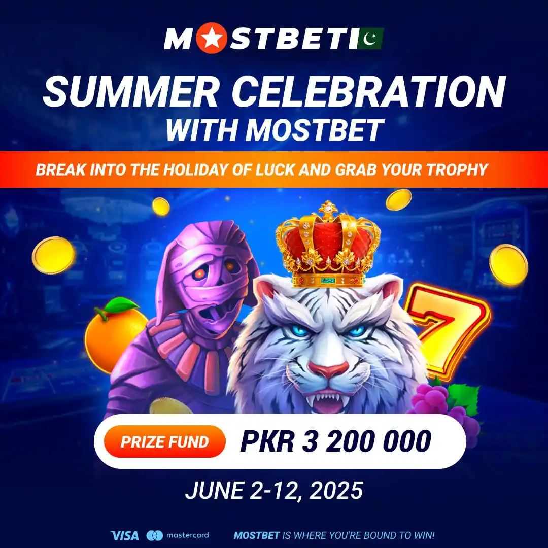 Image from MOSTBET PK: 🏖 MAX OUT YOUR SUMMER 🏖 From June 2 to 12, Summer Celebration with ...