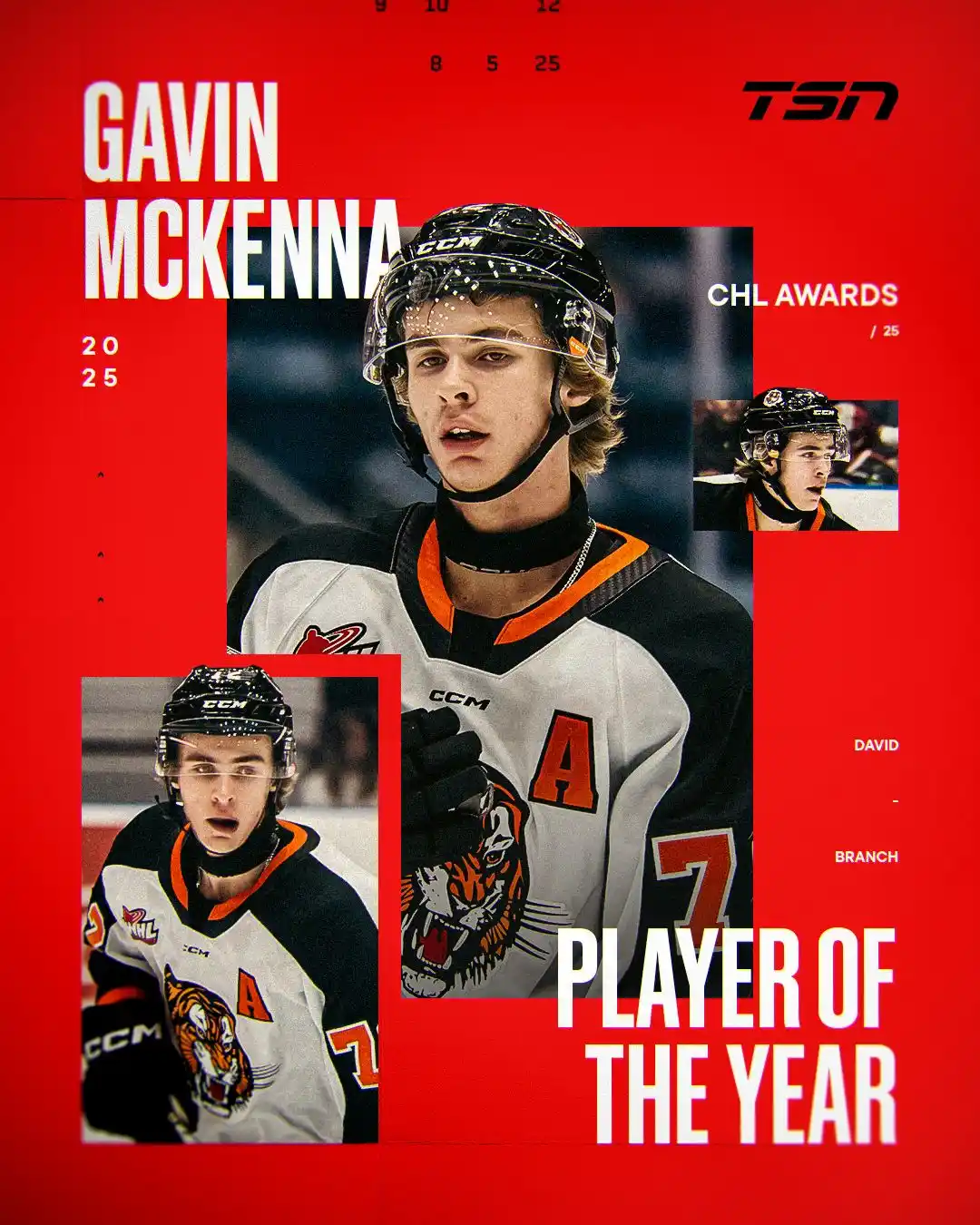 Image from TSN: Medicine Hat Tigers star Gavin McKenna earns CHL’s top honour as Playe...