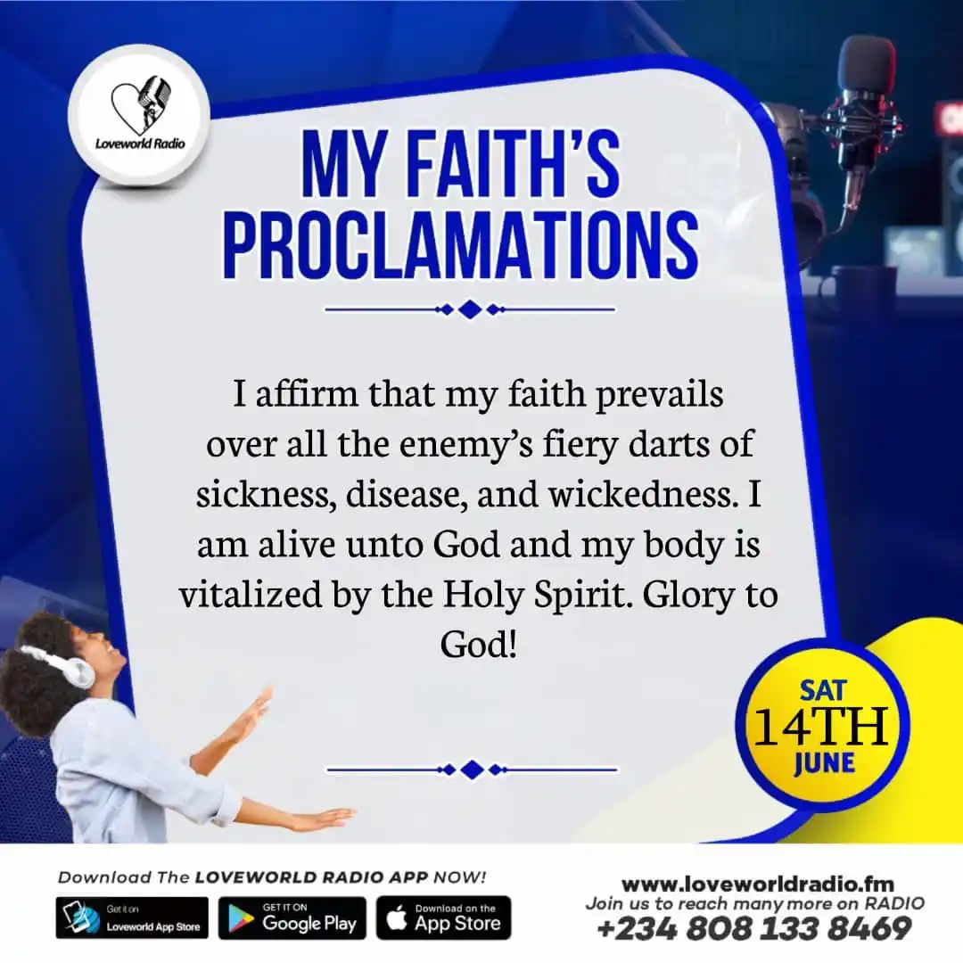 Image from Rhapsody Global Club ( Mandate 1B ROR Influences ): MY FAITH’S PROCLAMATIONS! I affirm that my faith prevails over all th...