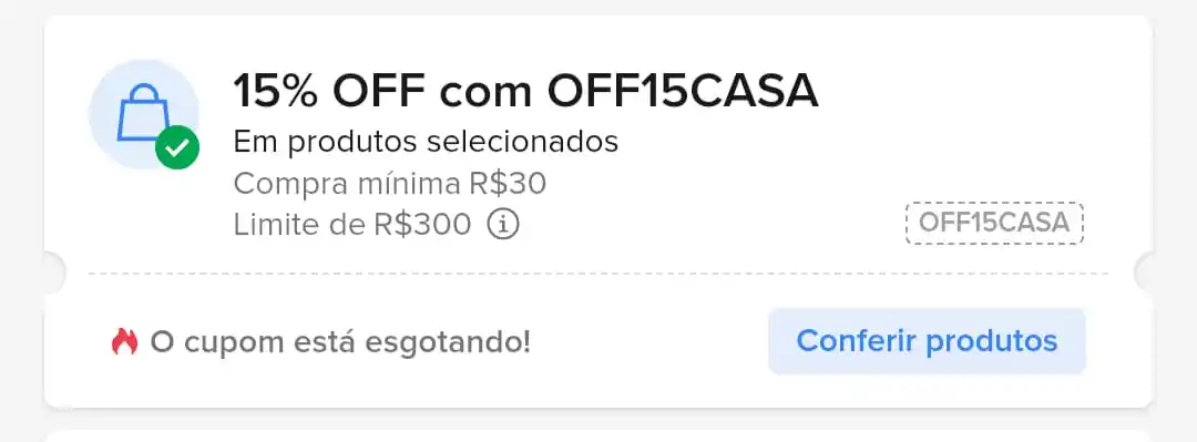 Image from Cadeiras de Escritório Promoções: 🔥 O cupom OFF15CASA (selecionados) está acabando, fiz uma pequena lis...