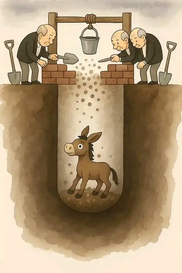 Image from SOUND MENTAL HEALTH: One day, a farmer’s old donkey 🐴 fell into a dry well 🕳️. The animal...