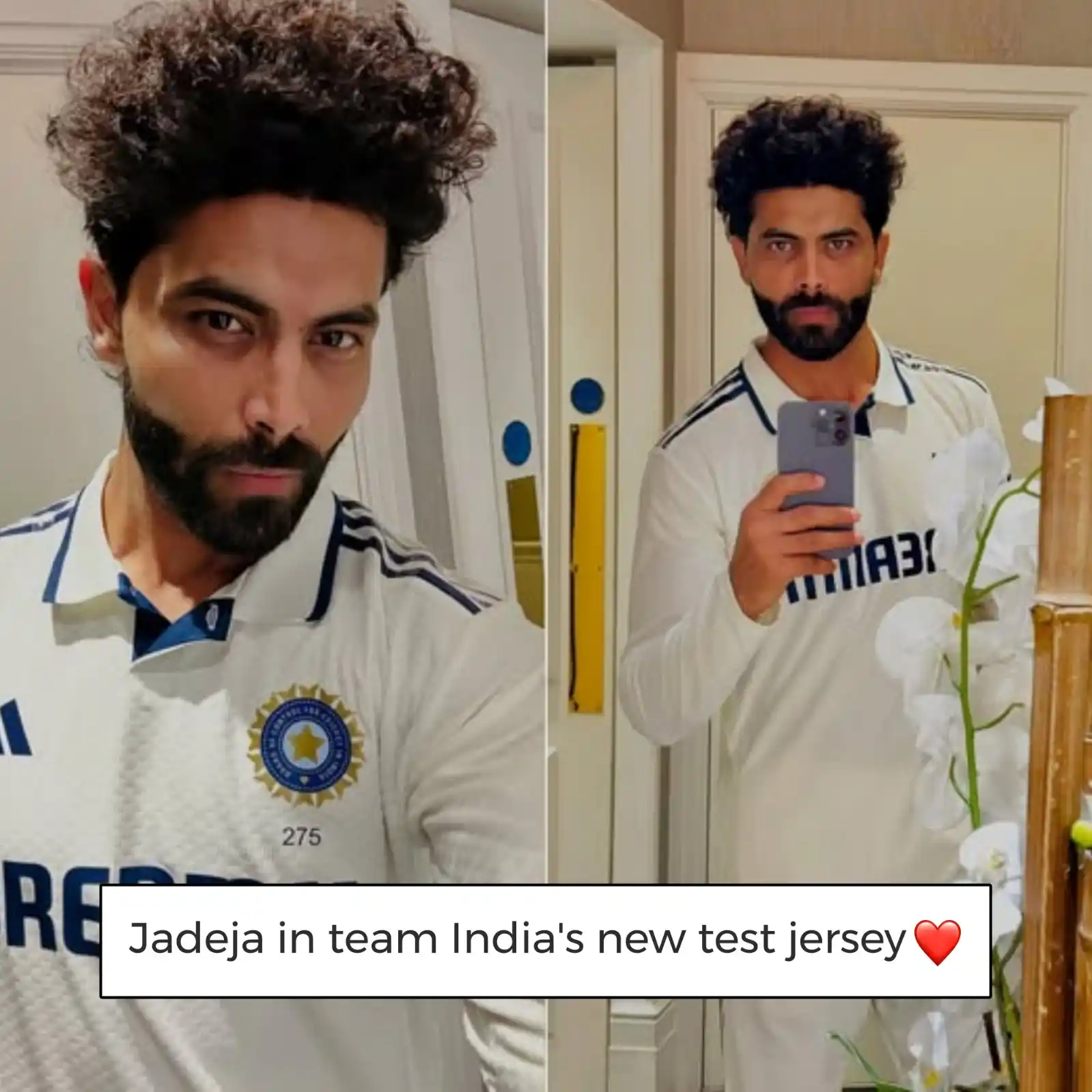 Image from Sports Duniya: R Jadeja locked & loaded in WHITES for the England Test! ⚔️🏏...