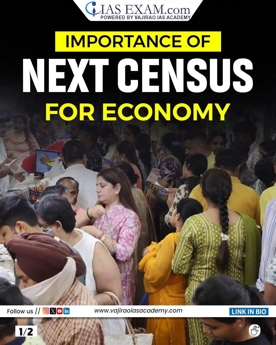 Image from UPSC Current Affairs Updates, Daily Quiz, IAS/UPSC Editorials: 𝗥𝗲𝗮𝗱 𝗺𝗼𝗿𝗲: https://www.iasexam.com/importance-of-next-census-f...
