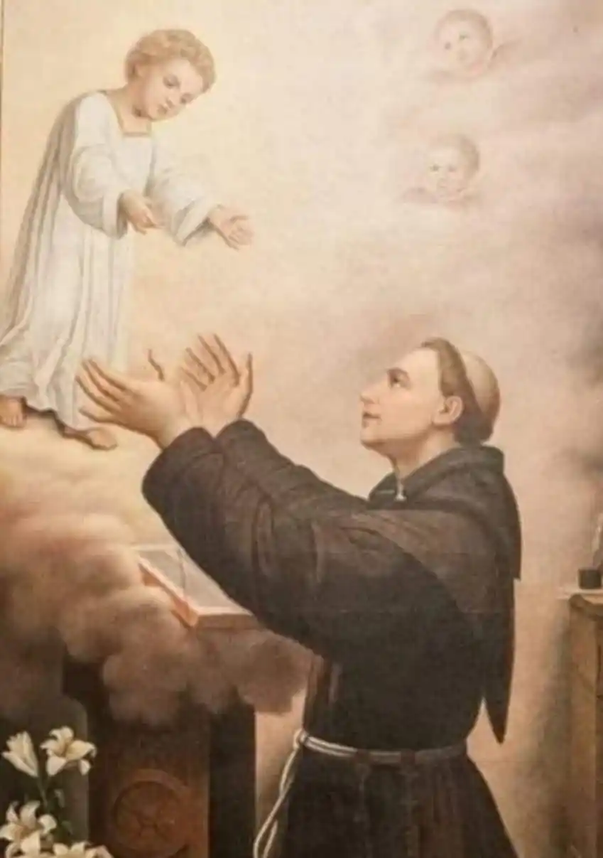 Image from Perú Católico: 🏰🕊️SAN ANTONIO DE PADUA Y SU ENCUENTRO CON EL NIÑO JESÚS ✍️En mayo...