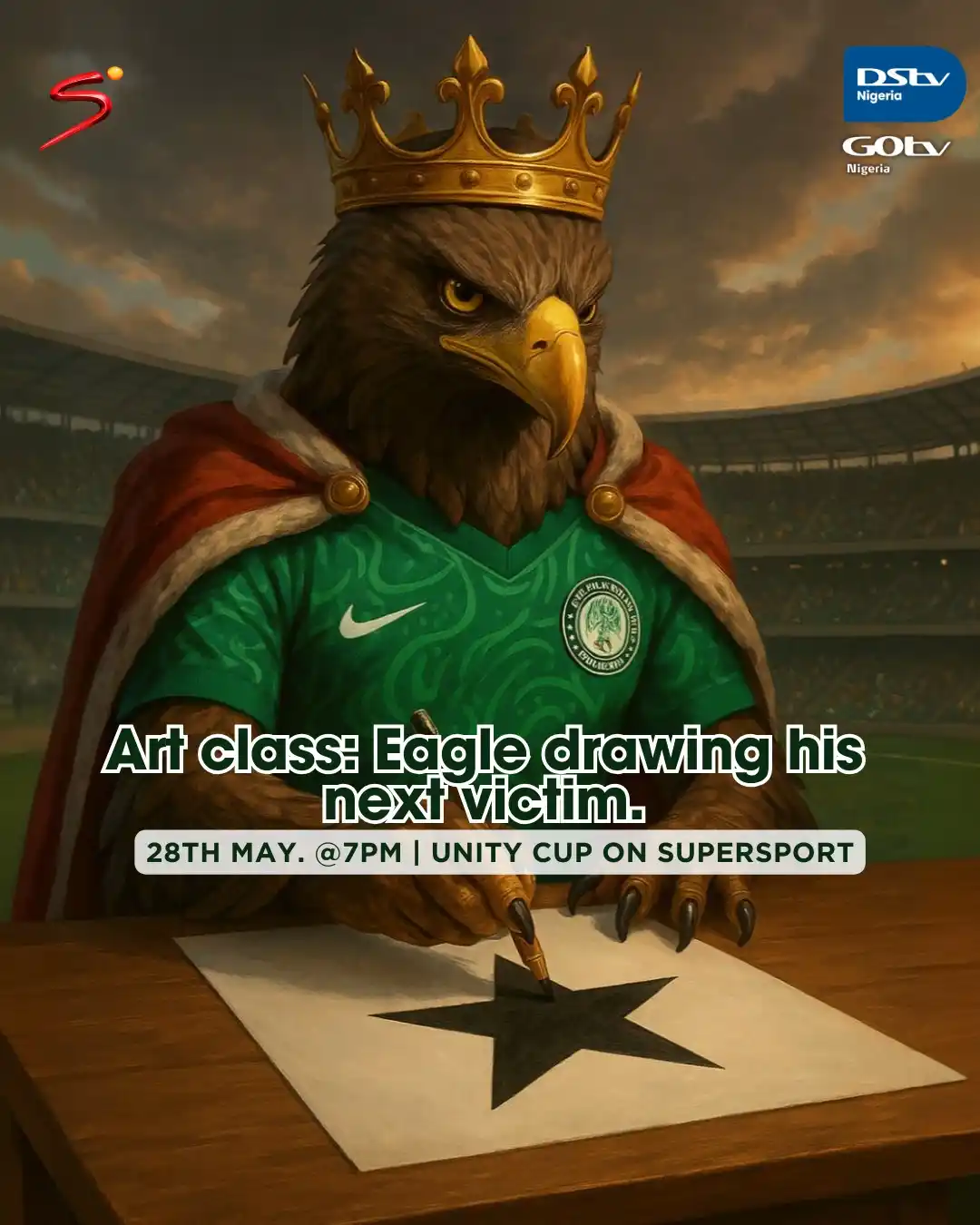Image from Catchup Central | DStv Nigeria: Sketch today, conquer tomorrow. The Eagle has a target. Guess who’s on...