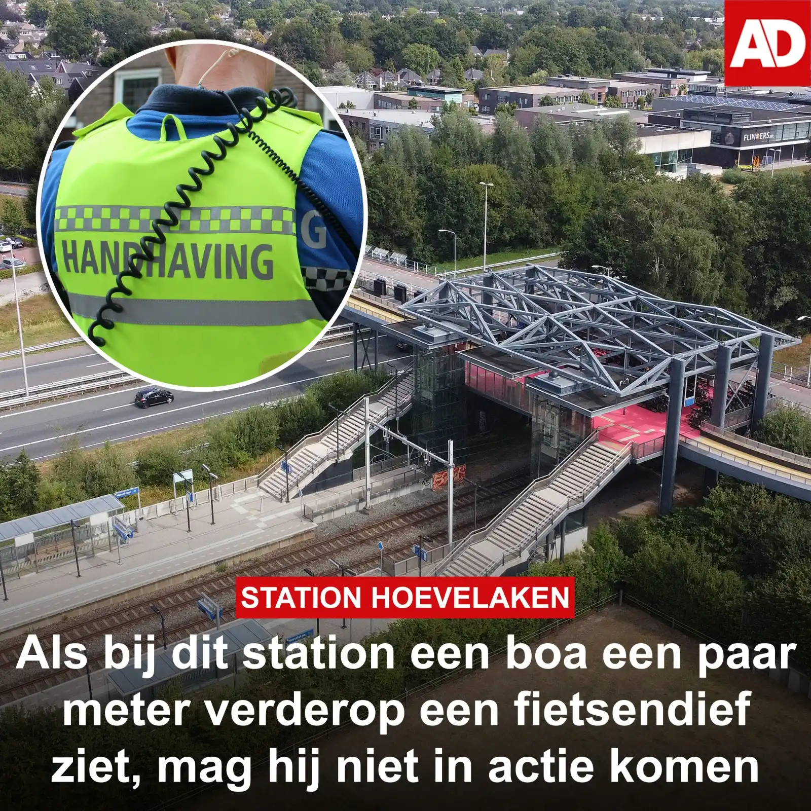 Image from AD Amersfoort: *Station Hoevelaken* kampt al langer met *diefstallen* en *vandalisme*...