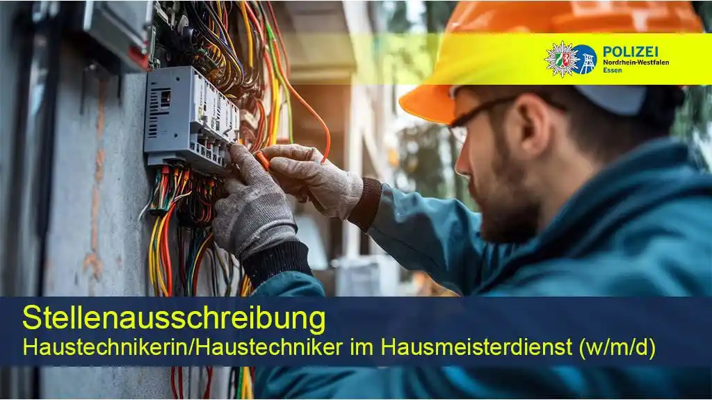 Image from Polizei NRW Essen: *Stelleausschreibung:* *Haustechnikerin/Haustechniker im Hausmeister...