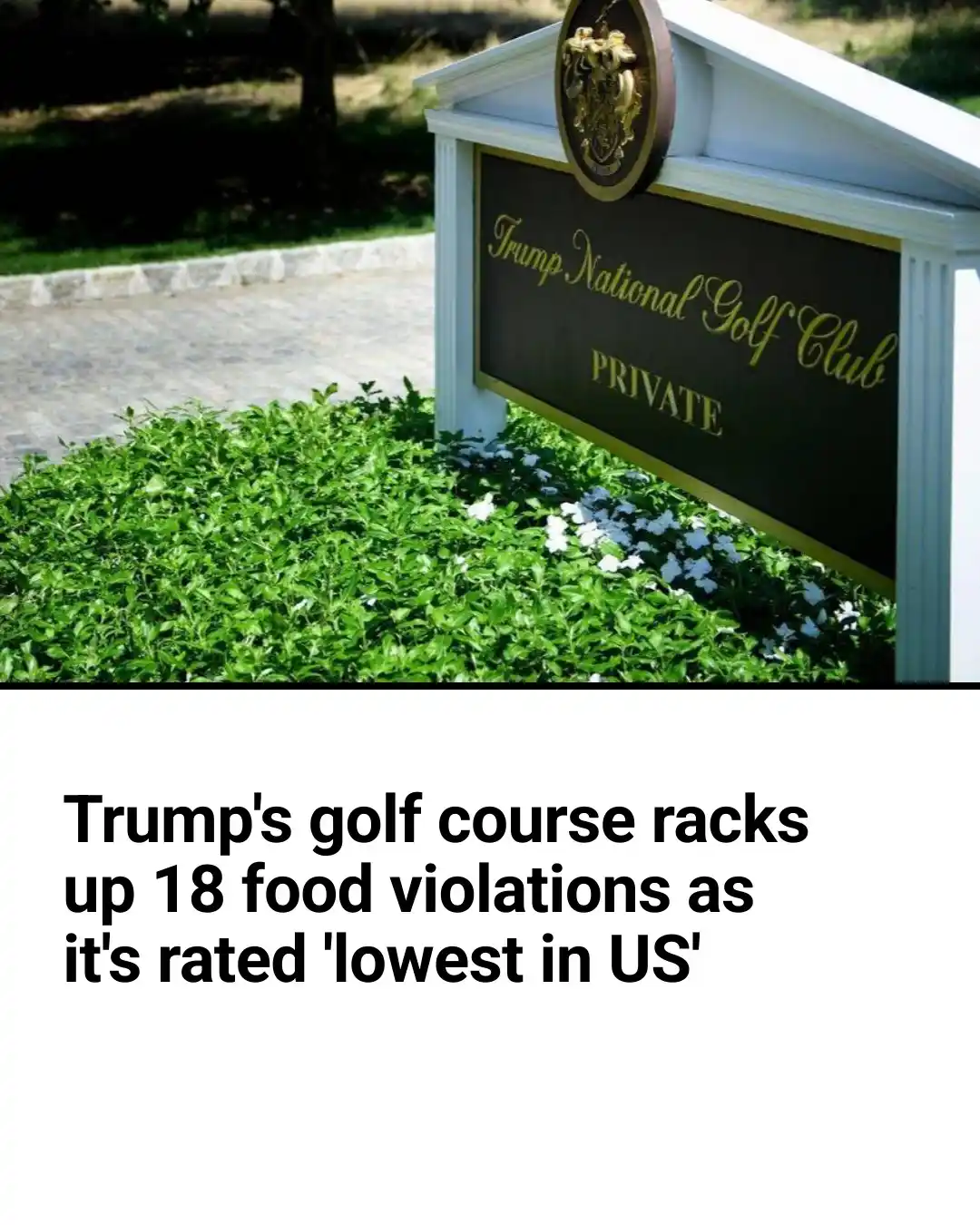 Image from Irish Star US : The president's National Golf Course in Bedminster, New Jersey, has re...