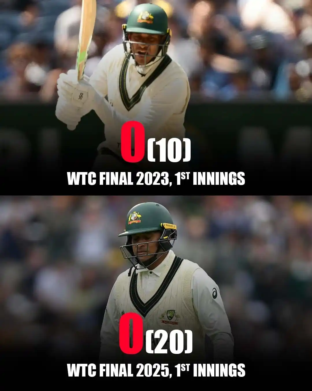 Image from Cricket Winner: Usman Khawaja has two WTC final caps, but still no first-innings runs ...