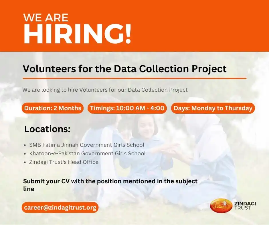 Image from Zindagi Trust: We’re Hiring Volunteers! Join Zindagi Trust's Data Collection Project...