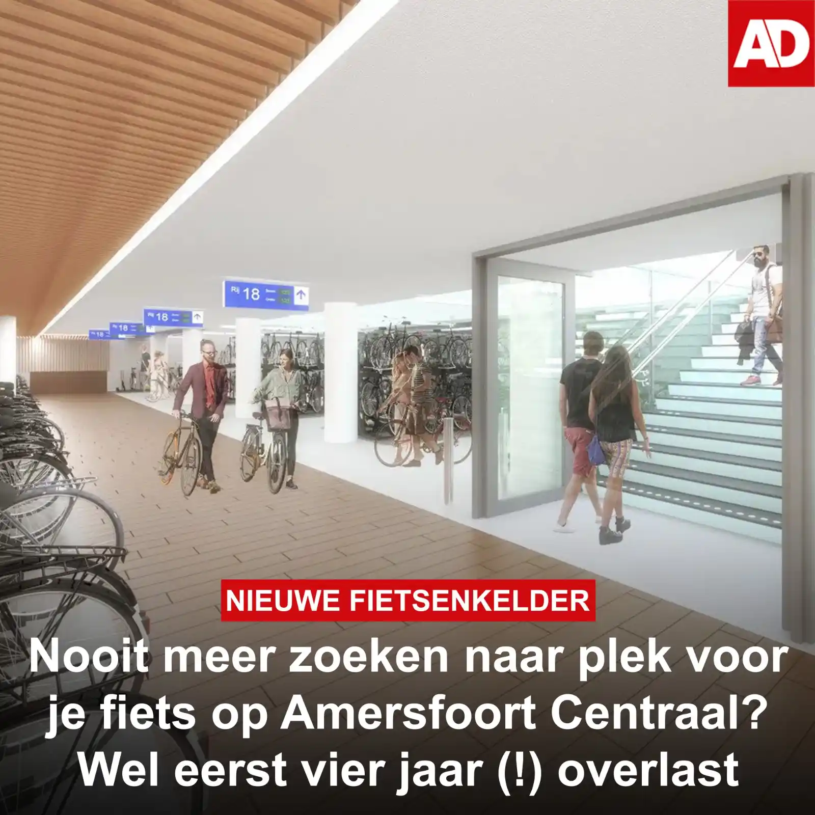 Image from AD Amersfoort: Zoek jij ook iedere dag je kop gek naar *een plekje voor je fiets* , t...