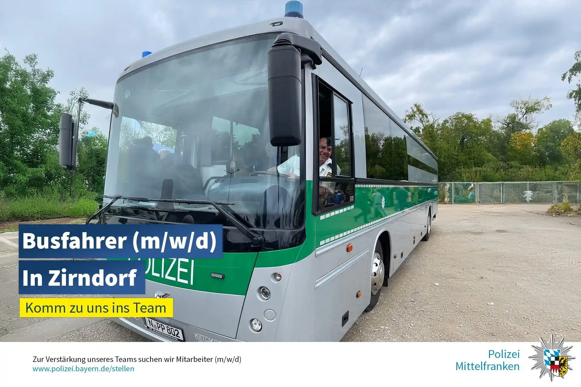Image from Polizei Mittelfranken : Zur Verstärkung der AG Schub suchen wir bei der Polizeiinspektion *Zir...