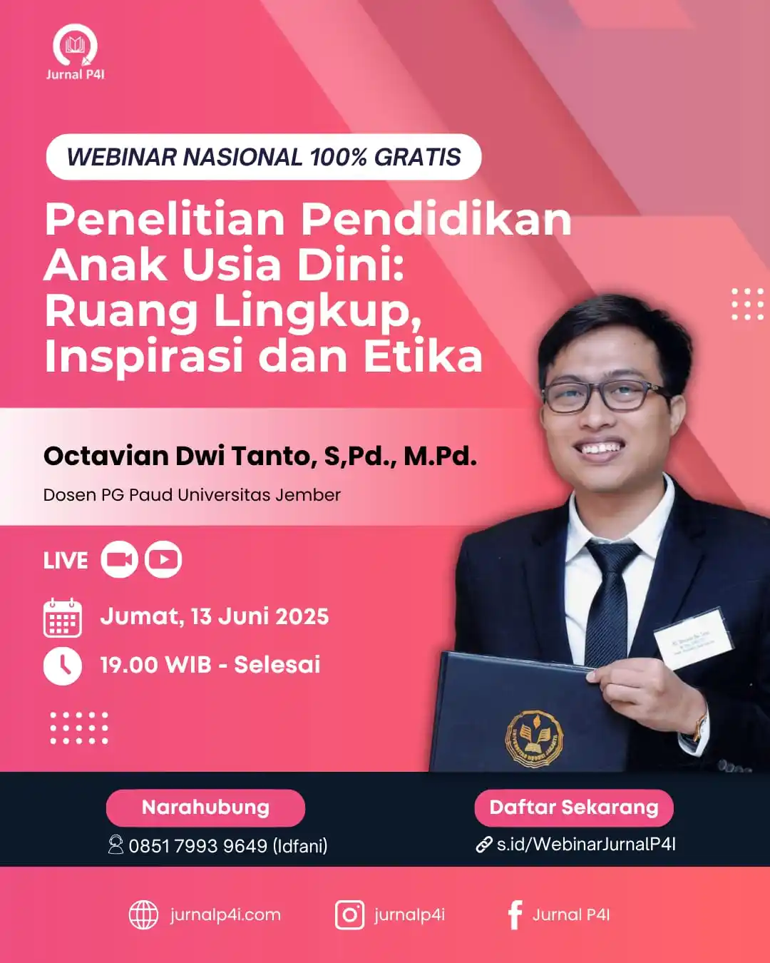 Image from Ruang Publikasi Indonesia ✅: ⚠️ *[100% GRATIS, FREE SERTIFIKAT]* ⚠️  *WEBINAR NASIONAL* _"Penelitia...