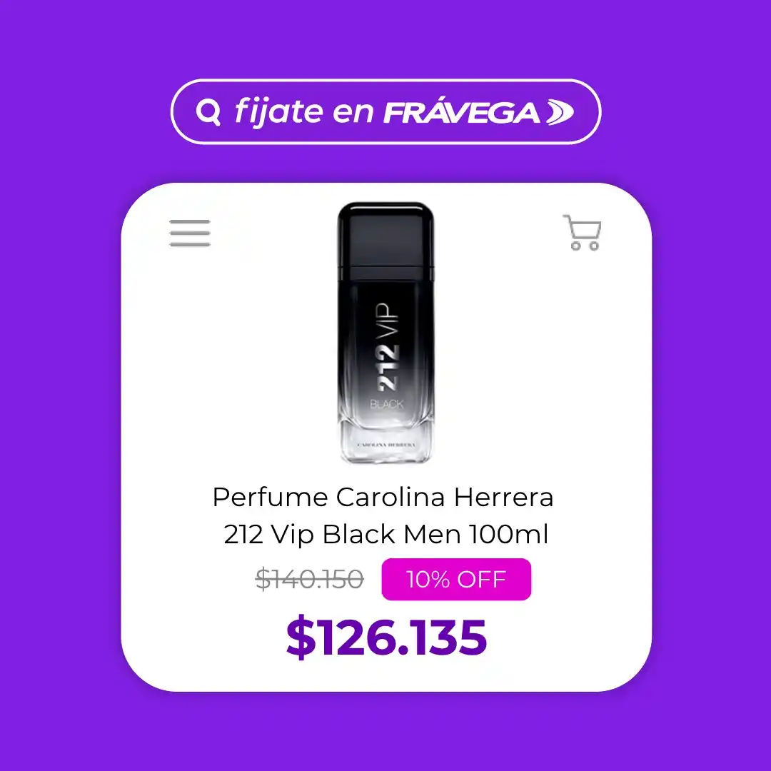 Image from Frávega: *212 VIP Black Men 100ml de Carolina Herrera, importado y a un precio ...
