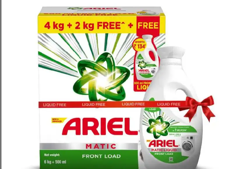 Image from Amazon Loot Deals ✅: 🔥Ariel Matic Detergent Powder Front Load - 4kg + 2kg + 500ml Liqui �...