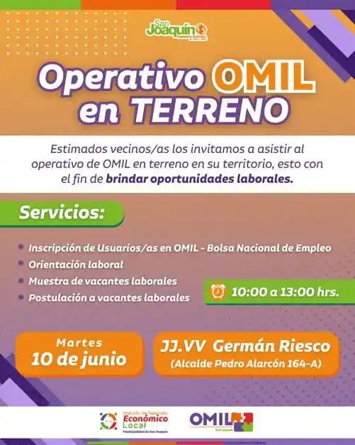 Image from Sylvia Escobar Vásquez: ¡Atención vecinos y vecinas! Oficina de Empleabilidad les invita a un...