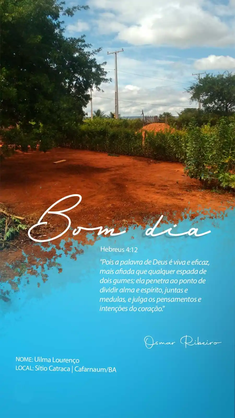 Image from Fala Barreiras, Portal de Notícias: *Bom dia!* _Nesta sexta-feira, permita que a Palavra de Deus transform...