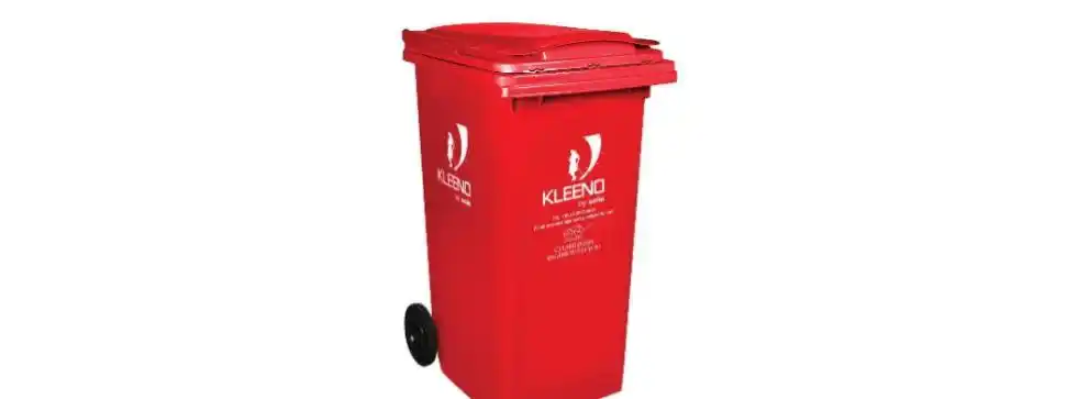 Image from Amazon Loot Deals ✅: CELLO Plastic Wheel Manual-Lift Garbage Waste Dustbin 240 Ltr-Red 💰D...