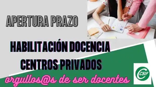 Image from CSIF ENSINO: 🟢 CSIF ENSINO INFORMA 📌📌 Apertura de prazo para solicitude de hab...