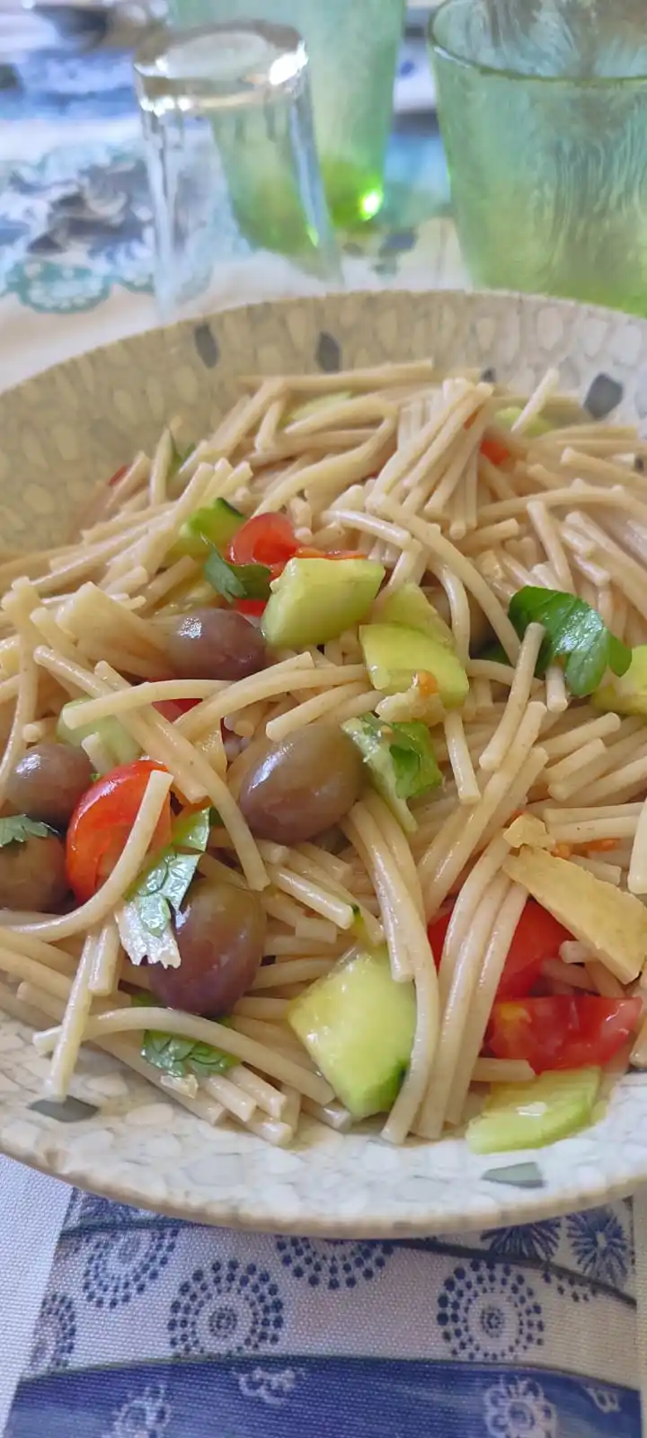 Image from Italian Pasta recipes: Easy and tasty (cold) pasta recipe (n. 1082) with cucumber, pachino to...