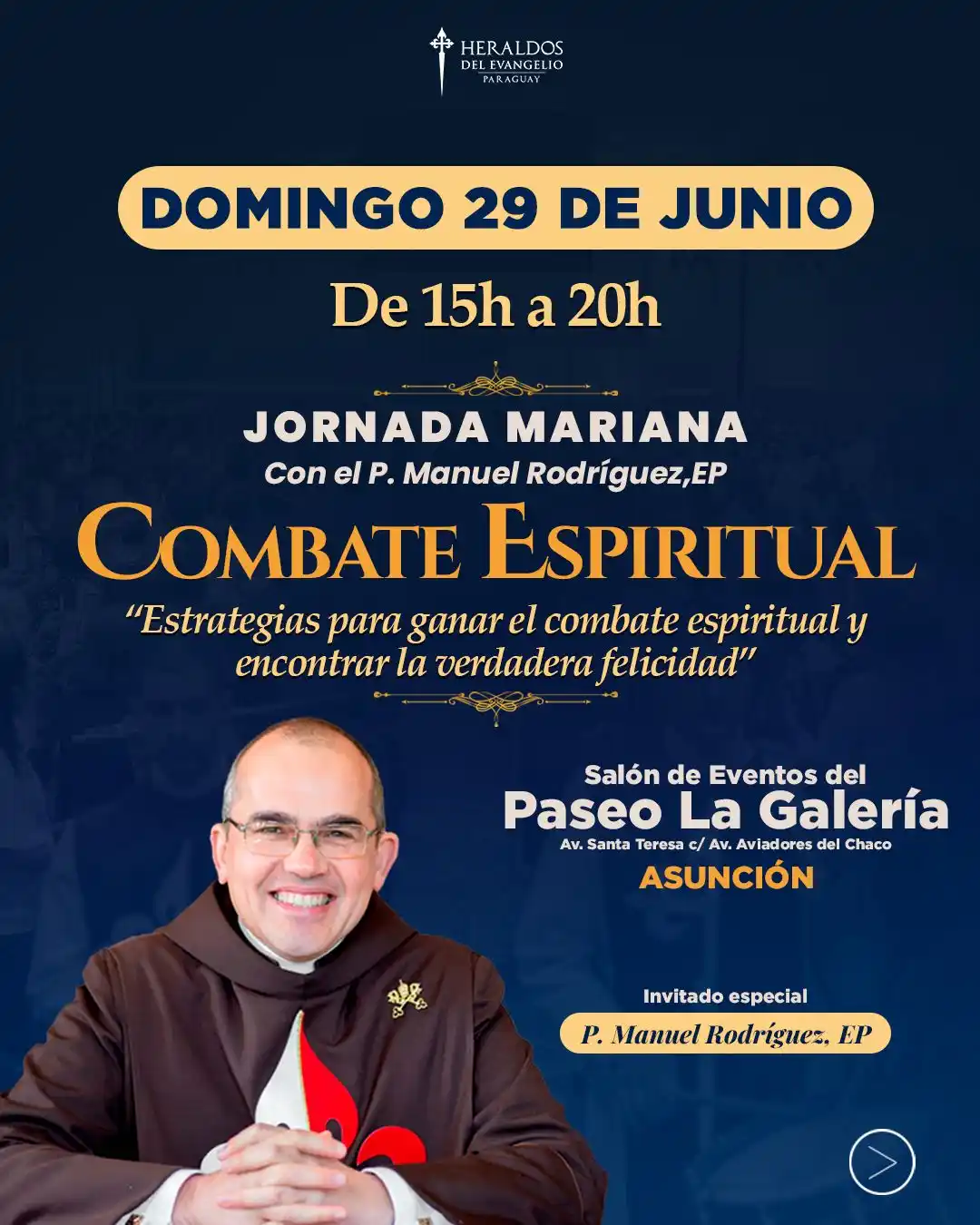 Image from Heraldos del Evangelio Paraguay: ⚜️ *EL COMBATE ESPIRITUAL* ⚜️ _*“Estrategias para ganar el combate esp...