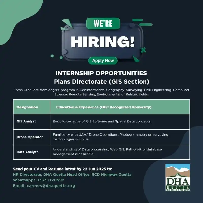 Image from HR Posting Partner (Jobs in Pakistan): 💼 GIS INTERNSHIP OPPORTUNITY! Are you a fresh graduate in Geoinforma...