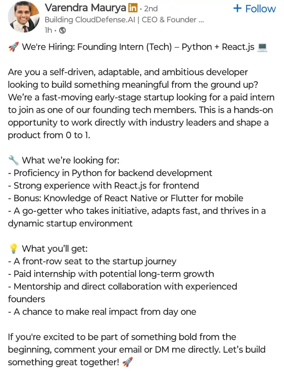 Image from Kowshiq's Community: https://www.linkedin.com/posts/varendra-maurya_startupjobs-techinterns...