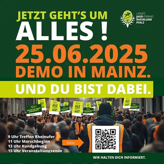 Image from Landesjagdverband Hessen e. V.: 🚨 JETZT GEHT’S UM ALLES! 🚨 📅 Am 25.06.2025 DEMO in Mainz – laut, s...