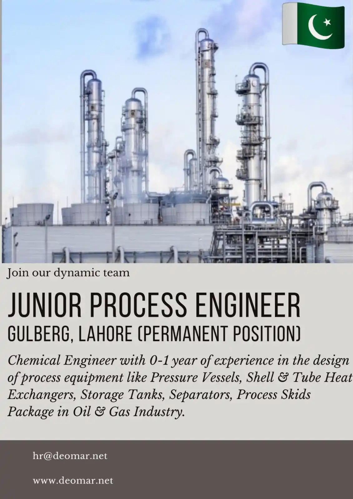 Image from WorldWide Job Links 🌐: Junior Process Engineer - Lahore (Permanent Position) Chemical Enginee...