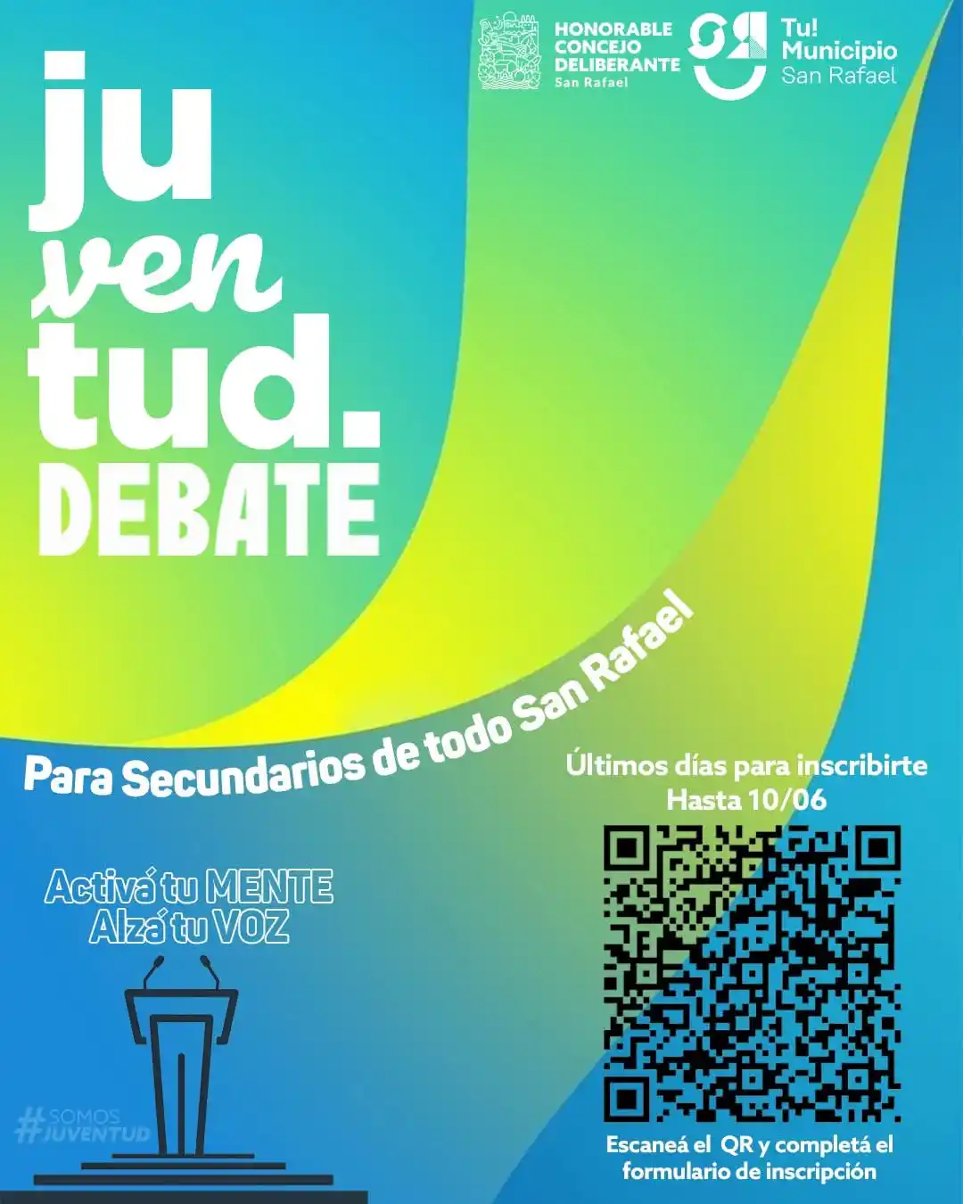 Image from San Rafael Tu Municipio: JUVENTUD DEBATE: ULTIMO DÍA PARA INSCRIBIRSE Hoy es el último día par...